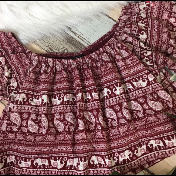 RUE21 | Off Shoulder Boho Crop Top EUC - Picture 8 of 9